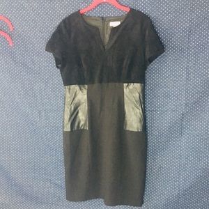 Calvin Klein Suede Leather Knit Dress